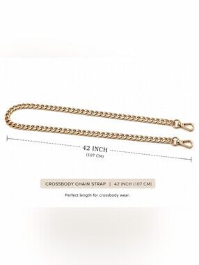 Gold Crossbody Chain Strap - 42 Inch